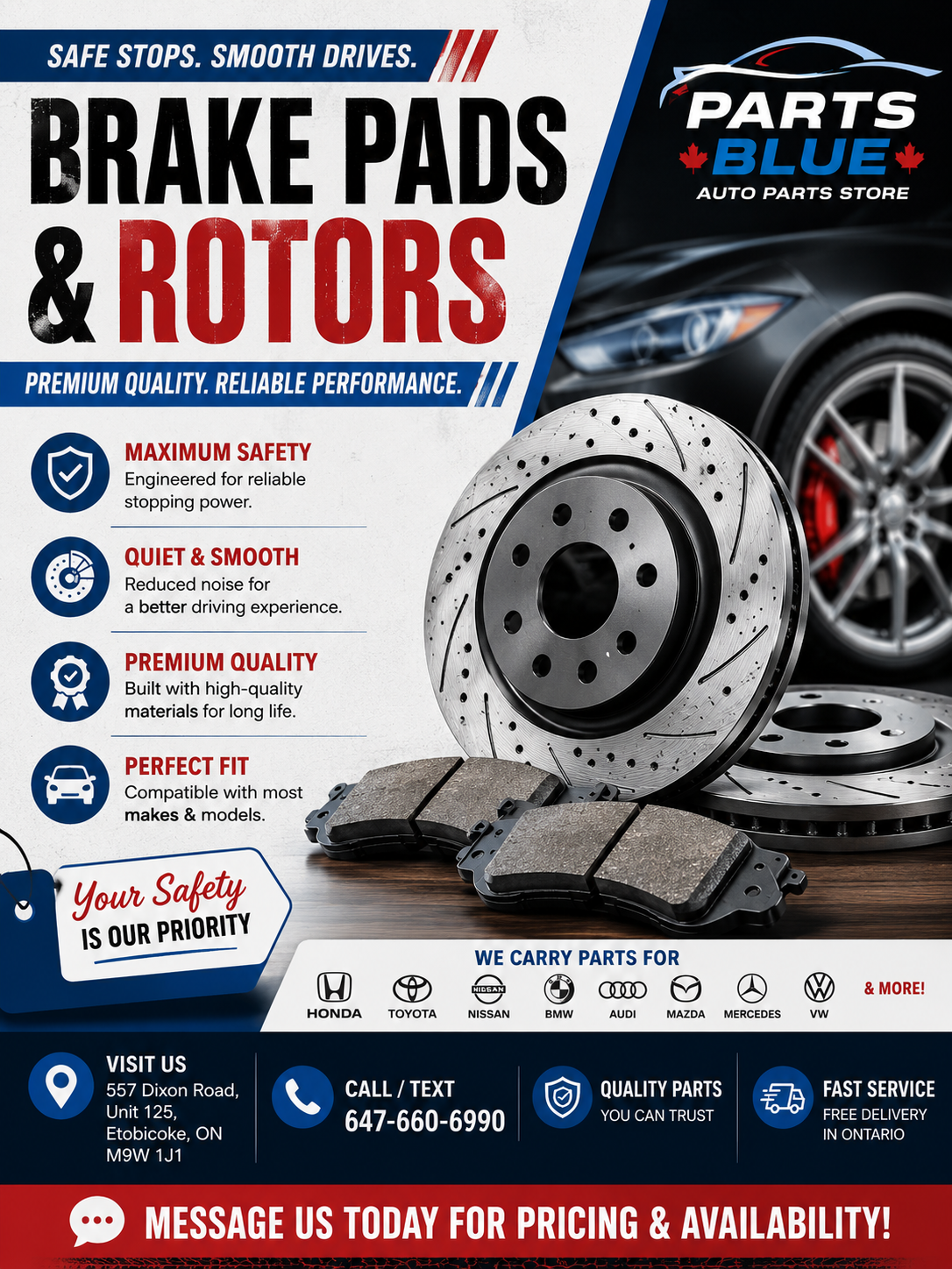 Brake Pads & Rotors for All Makes & Models – In Stock & Ready to Ship